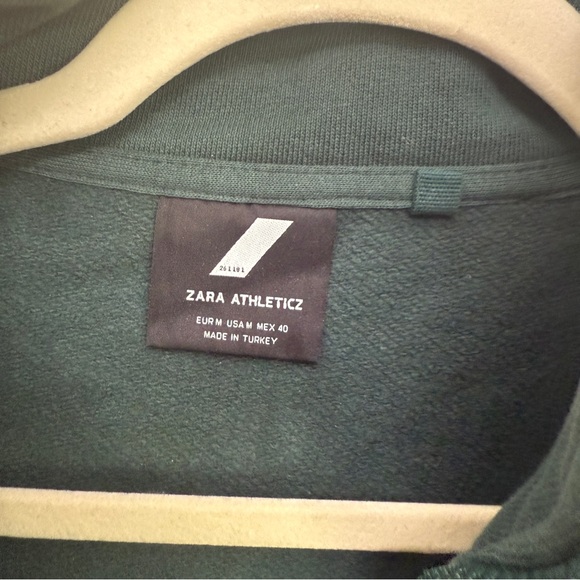 Zara athletic  Green Half-Zip Sweater size M - Picture 5 of 5